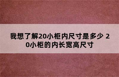 我想了解20小柜内尺寸是多少 20小柜的内长宽高尺寸